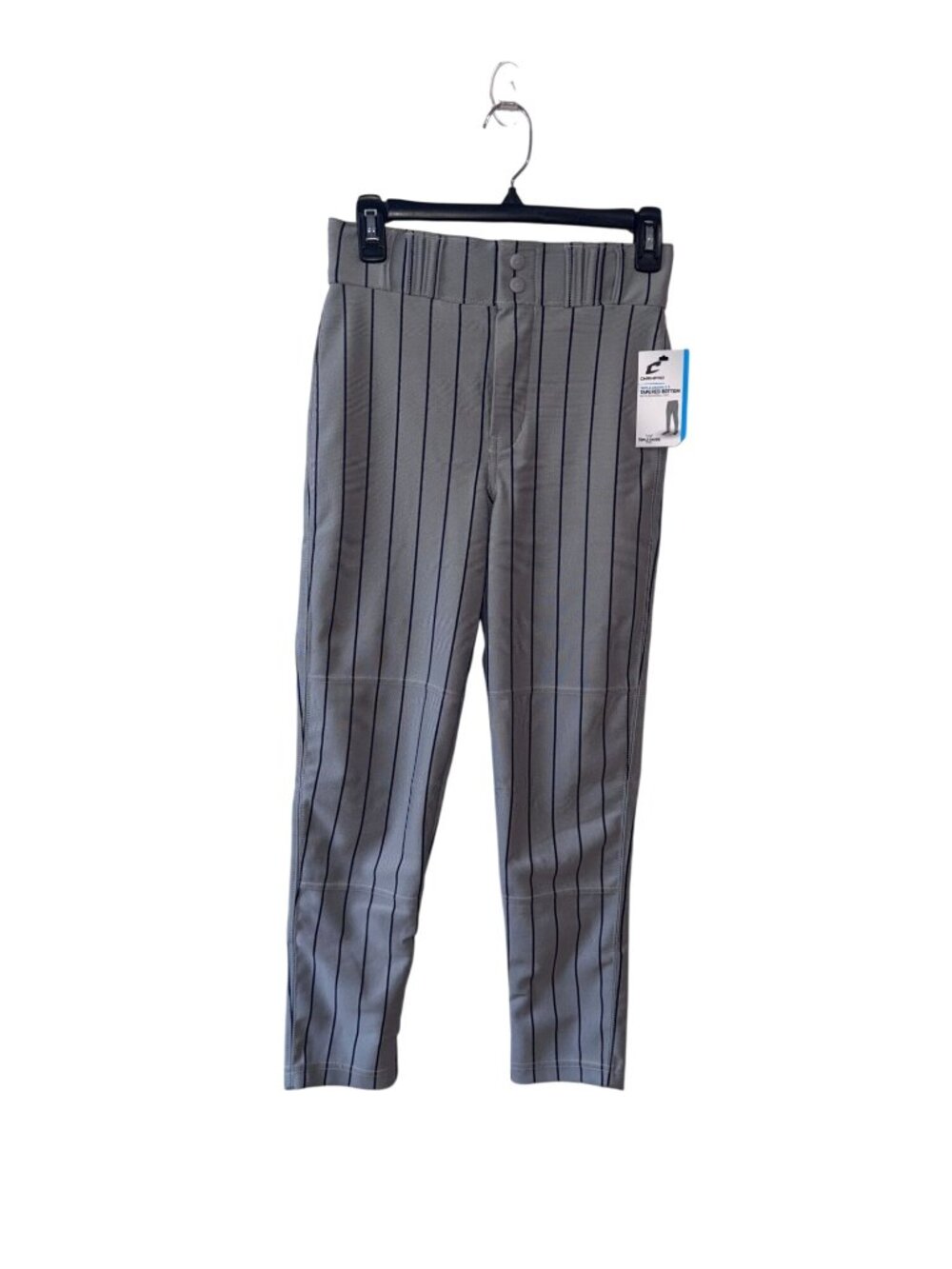 Champro Youth Baseball Pants Gray Pinstripe Large Elastic Waist New